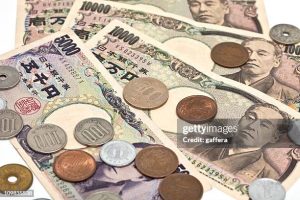 close-up of japanese currency